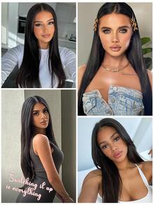 Straight Bye Bye Knots Wig Glueless Wigs Human Hair 200% Density Pre Plucked Pre Cut 6x4 HD Lace Closure Wigs Human Hair Straight Lace Front Wigs Human Hair For Women - 黑色 - 查看 9