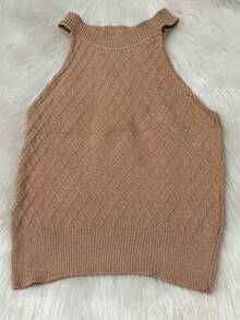 Tank Top Cropped Blouse Tricot Modal Summer Launch - Nude - View 3