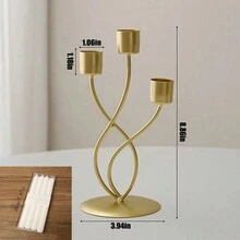 1pc Nordic Style Luxury Standing Retro Metal Candle Holder For Party, Wedding Decor, Romantic Dinner Atmosphere Set, Table Centerpiece