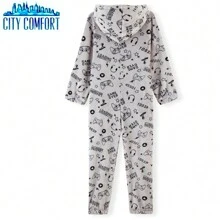 City Comfort Onesie Fluffy Fleece Pyjama And Gaming Camo Warm Winter PJ 7-14 Years - Multicolor - View 5