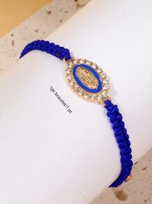 色彩鲜艳的编织手链，饰有圣母玛利亚和瓜达卢佩圣母像吊坠，适合各种场合佩戴。 - 編織手鍊 - 查看 6