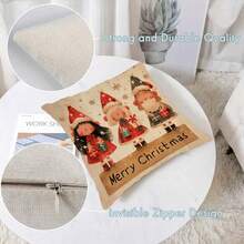 1 vỏ gối in 3D hình cây thông Noel vui vẻ, vỏ gối sofa, 3 kích cỡ tùy chọn (không có ruột gối) - Nhiều màu - Xem 6