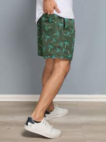 Men Beach Shorts - 軍綠色 - 查看 5