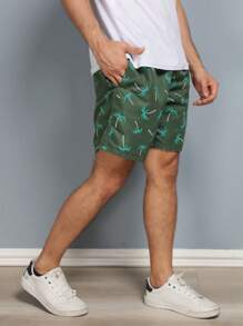 Men Beach Shorts - 軍綠色 - 查看 4