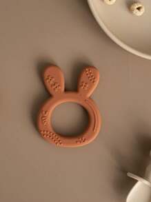 1pc Rabbit Teether Toy Baby Silicone Teether Ring Easy-To-Hold Soothing Sore Gums For Teething Chewing - Multicolor - View 15