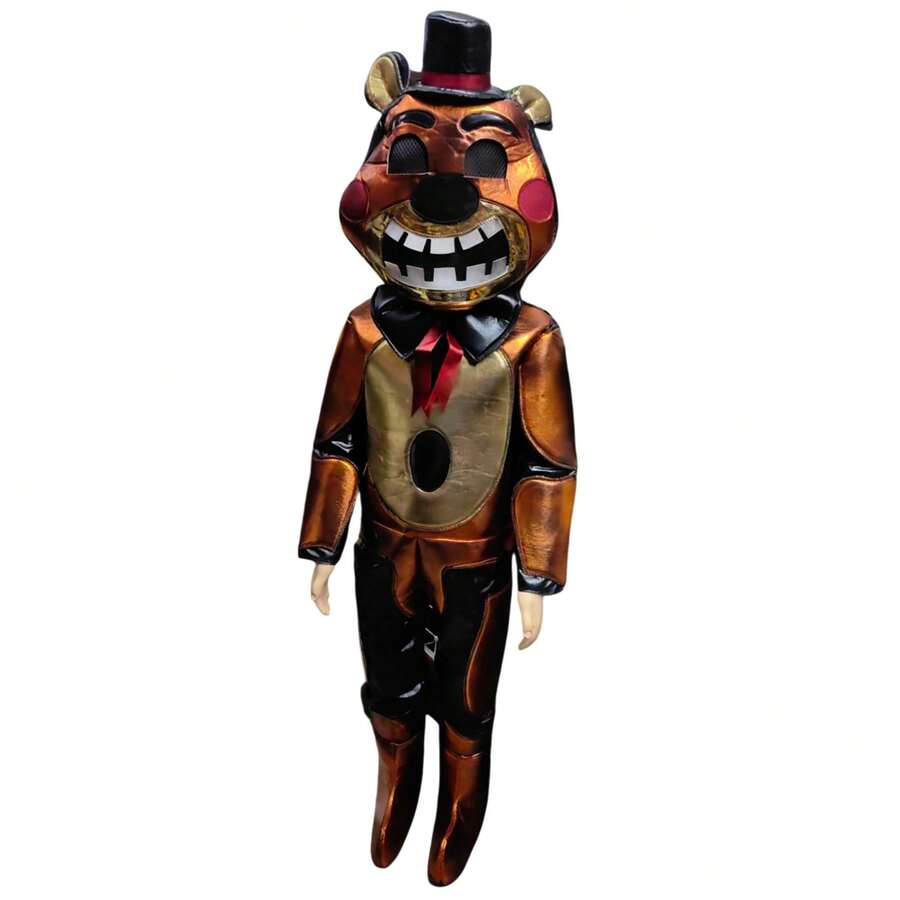 Disfraz De Oso FiveNightts At Freddy´'s Niño Halloween Fiesta Cosplay Vestuario Poliéster - Camel - Ver 1