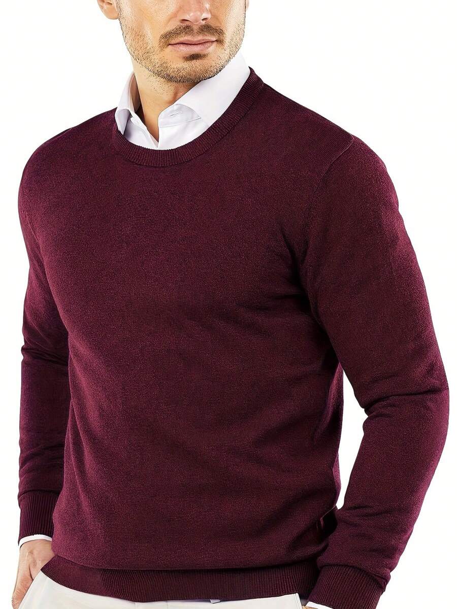 Men's Solid Color Knitted Sweater, Long Sleeve V-Neck, Casual And Stylish, Suitable For Spring And Autumn Outdoor Wear Men's Black V-Neck Sweater, Lightweight Knit Pullover, Long Sleeve Comfortable Sweater For Business And Casual Wear, Soft And Breathable Men's Knit V-Neck Sweater, Slim Fit V-Neck Sweater For Men, Classic Black Knit Sweater For Fall And Winter, Elegant Men's Long Sleeve V-Neck Sweater, Versatile V-Neck Sweater For Men's Wardrobe, Men's Casual Knit Sweater For Office, Outdoor Activities, And Daily Wear, Men's Classic Knit V-Neck Pullover, High-Quality Lightweight Sweater For Men, Men's Soft Knit Sweater For Fall And Winter, Timeless Men's Knit V-Neck Sweater, Slim Fit Knit Pullover For Men, Easy-To-Wear Men's Black Knit Sweater, Comfortable V-Neck Sweater For Men, Essential Men's Fall/Winter Sweater, Men's Casual V-Neck Sweater For Layering Or Wearing Alone - Burgundy-Y - Xem 1