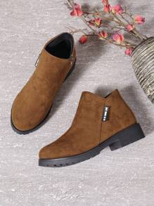 2024 Autumn/Winter New Women Shoes Boots Side Zipper Short Boots Low Heel Low-Shaft Fashion Ankle Boots For Women