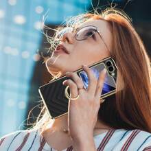 VIETAO Grüne Z Flip 6 5 4 3 Goldplattierter Ringhalter Echtes Leder Handyhülle, Kompatibel mit Samsung Galaxy Z Fold 6 5 4 3