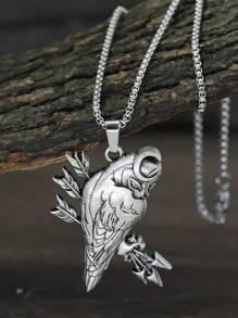 GuoShuang Fashionable and Popular Men Skull Pendant Necklace Alloy for Vacation and for a Stylish Look - Antique Silver - View 23