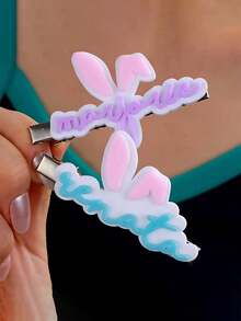 1 chiếc kẹp tóc tai thỏ cá nhân hóa có tên tùy chỉnh - Kẹp tóc acrylic màu hồng dễ thương, hoàn hảo làm quà tặng lễ Phục sinh và ngày lễ tình nhân, phụ kiện tóc cho phụ nữ, kẹp tóc, kẹp móng vuốt, dây buộc tóc, phụ kiện cho phụ nữ, phụ kiện tóc cưới, màu sắc tươi sáng mùa xuân hè - Nhiều màu - Xem 4