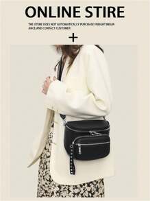 Women's Fanny Pack With Adjustable Strap - màu nâu - Xem 2
