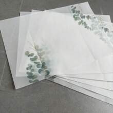 20pcs Eucalyptus Green Color Vellum Wrap Suitable For A 5 X 7 Wedding Invitation,Diy Invitation,Vellum Jacket,Vellum Cover For The Invitation - Green - View 8