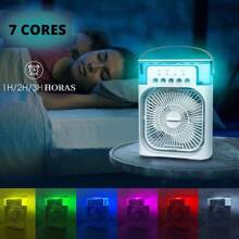 Air Cooler Fan Humidifier Portable With LED Water Tank Type C USB - MÀU SẮC NGẪU NHIÊN - Xem 3