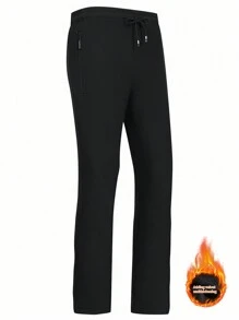 Waterproof Windproof Soft Shell Pants Boyfriend Style Men, Thermal Lined Straight Fit Outdoor Sport Hiking Trousers, Autumn & Winter