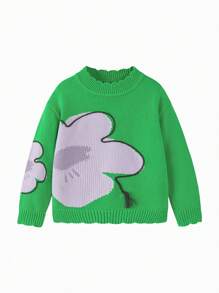 mini bala 女童针织毛衣冬季家庭舒适婴儿上衣 - 翠綠 - 查看 4