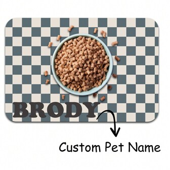 Alfombrilla personalizada para comida de perro o gato con base antideslizante de PU, alfombrilla para tazones de comida y agua de mascotas, alfombrilla personalizada para pisos, a prueba de agua, decoración para el hogar y el baño, decoración de otoño, de vuelta a la escuela
