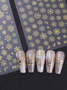 2 miếng dán móng tay nghệ thuật đính đá hoa tuyết màu đồng 3D hình nai sừng tấm mùa đông vàng bông tuyết hươu ngày lễ tự làm đồ trang sức đá quý dán móng tay trang trí móng tay tại tiệm làm móng phụ kiện thiết kế móng tay giáng sinh - Nhiều màu - Xem 3