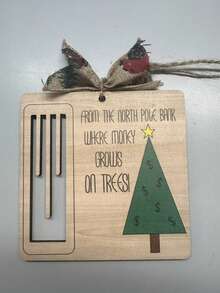 1pc Wooden Personalized Christmas Coin Pendant, With Gift Car, Game Console, Elk, Christmas Tree, And Gift Box Design - Classic Wooden Coin Clip Tree Decoration, Suitable For Holiday Gifts, No Electricity Or Feathers Required,Christmas - Multicolor - View 11