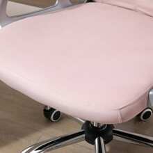 Vinsetto Office Chair, Swivel Desk Chair, Velvet Vanity Chair With Adjustable Height And Rolling Wheels For Home Work Study - Pink - View 8