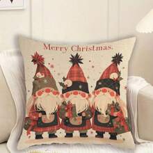 1 vỏ gối in 3D hình cây thông Noel vui vẻ, vỏ gối sofa, 3 kích cỡ tùy chọn (không có ruột gối) - Nhiều màu - Xem 10