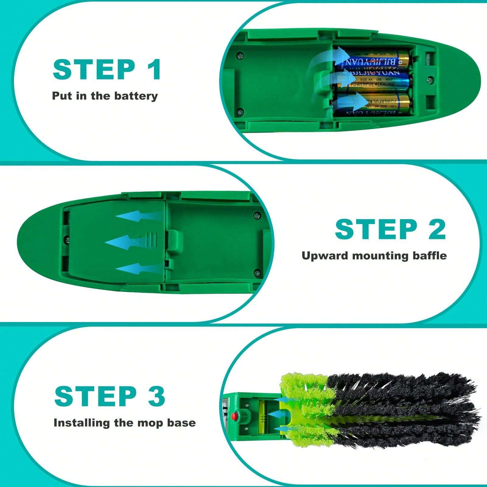 Smart Broom 2In1 Sweep Broom With Rotating Power Brush.No Dustpan