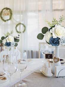 2 PCS Wedding Bouquets For Bridesmaids Artificial Flowers Bridesmaids Silk Bouquets Rustic Small Wedding Floral Centerpieces For Party Ceremony Marriage Proposal Dinning Table Decor Party Favors Room Decor