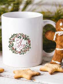 1 rouleau Autocollants de Noël Joyeux, Autocollants de Sceau d'Arbre de Noël, de Forêt, de Cerf Autoadhésifs, Autocollants d'Étiquette à Motif de Noël Rond pour Sceaux, Cartes, Cadeaux, Enveloppes de Noël