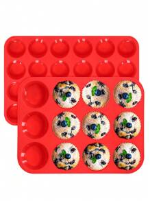 1pc/2pcs/3pcs/5pcs 12/24 Cups Nonstick Silicone Muffin Pan Silicone Baking Mold For Pastry Cupcake Cake Tart Bread Brownie