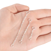 Necklace Extenders, Silver Plated Chain Extenders For Necklaces, Silver Necklaces Bracelet Anklet Extender For Women Jewelry Making Summer, School