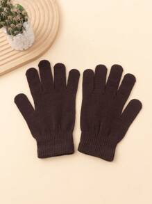 1 Pair Of Solid Color Full Finger Knitted Gloves, Unisex, Y2K Style Outdoor Windproof Casual Winter Warm Gloves Suitable For Commuting Daily Use - Fingerless Gloves - View 21