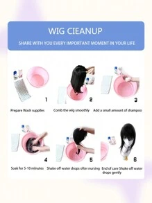 Clip de flequillo, clip francés de pelo sintético natural grueso y peluca completa con flequillo recto y patillas para mujeres y niñas, accesorio de pelo rubio de 6 pulgadas