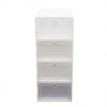 20Pcs Shoe Storage Cabinet ,Sneaker Shoes Plastic Organizer,Case Stackable(White, Clear/ Each Box: 33*23*14cm/13*9.1*5.5in(L*W*H))