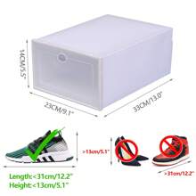 20Pcs Shoe Storage Cabinet ,Sneaker Shoes Plastic Organizer,Case Stackable(White, Clear/ Each Box: 33*23*14cm/13*9.1*5.5in(L*W*H))