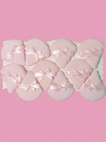 Set de 5/10/20/50 piezas de Esponja de Maquillaje en Forma de Triángulo con Decoración de Lazo para Polvo Suelto y en Polvo Mineral (Color Rosa)