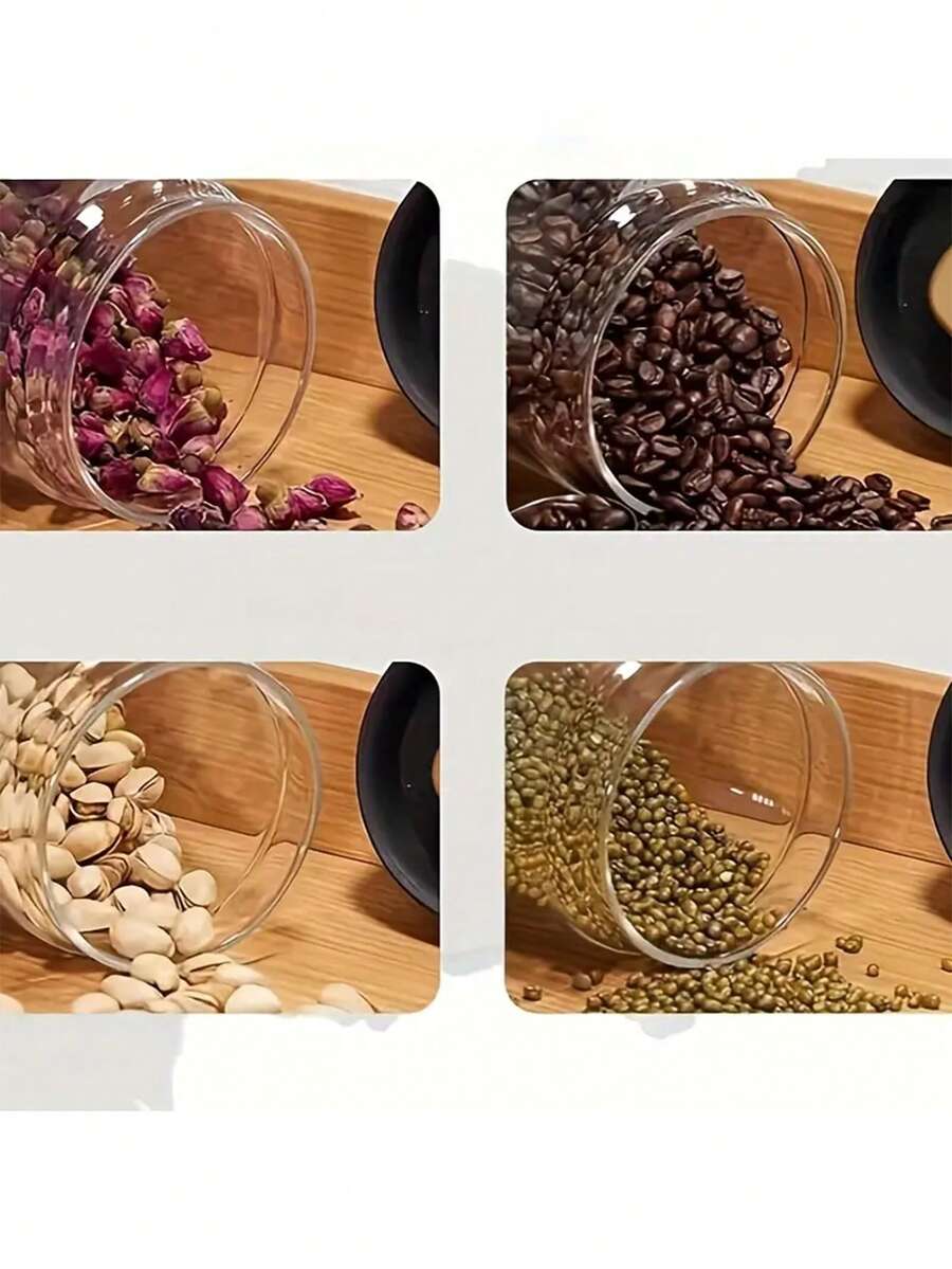 Coffee Bean Storage Glass Jar, Vacuum Sealed Food Storage Container For