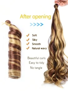 amir hair Tóc giả móc sợi xoăn kiểu Pháp dài 24 inch, lọn xoăn bồng bềnh, thích hợp cho tóc giả và tóc nối tổng hợp, 1 cuộn/75g - Nhiều màu - Xem 6