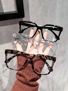1/2/3 Pair(S) Women's Casual Classic Square Elegant Transparent Glasses, Suitable For Daily Driving, Camping, Fishing And Other Occasions - Clear - View 6