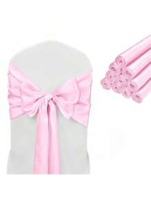 10 chiếc ruy băng nơ satin màu hồng trang trí ghế, nơ satin thắt lưng ghế cưới, nơ lụa trang trí ghế cho tiệc chiêu đãi, lối đi, tiệc mừng em bé, tiệc cô dâu, nhà hàng, sinh nhật, sự kiện, tiệc tùng, trang trí khách sạn. - Hồng - Xem 6