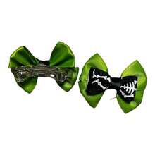 Moño Mini dia de muertos con broche para Cabello Niña pequeña 1 Par - Verde - Ver 2