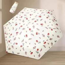 Mini UV Protection Umbrella, 6 Ribs, Gold-Coated Fabric, Lightweight, Compact Pocket Umbrella, Gift Umbrella For Ladies Boy Valentine Heart Valentine Summer Cooling,Beach,Travel