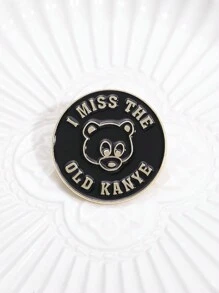 1 件 I Miss The Old Song 胸针，音乐爱好者熊金属徽章领针，黑色圆形别针适用于服装、背包和帽子别针用于衣服包饰学校 Kpop 教师用品包饰可爱办公室配件衬衫夹克珠宝圣诞节万圣节秋冬配饰，适合青少年、青年、男士、休闲、户外、运动、度假、毕业礼物、生日、日常穿着衣服别针有趣的教师礼物服装配饰 - 黑色 - 查看 4