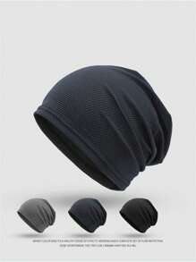 1pc Men's Outdoor Sports Bandana Scarf Hat Breathable Solid Color Minimalist Moisture Wicking Versatile Beanie Cap - Running Cap - View 7