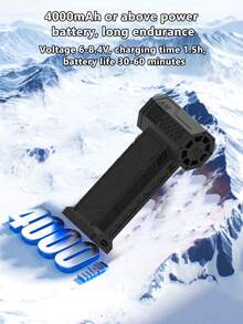 Quạt cầm tay Turbo công suất cao có thể sạc lại dùng cho ô tô, quạt ngoài trời - màu đen - Xem 3