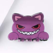 1 pieza Pinza para el cabello con forma de cara de gato de dibujos animados, pasador para peinados recogidos