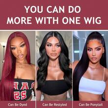 Straight Bye Bye Knots Wig Glueless Wigs Human Hair 200% Density Pre Plucked Pre Cut 6x4 HD Lace Closure Wigs Human Hair Straight Lace Front Wigs Human Hair For Women - 黑色 - 查看 6