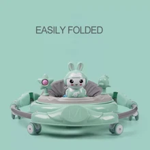 NetHong Adjustable Baby Walker Rocker Bouncer Foldable Feeding Tray Music Lights Model~