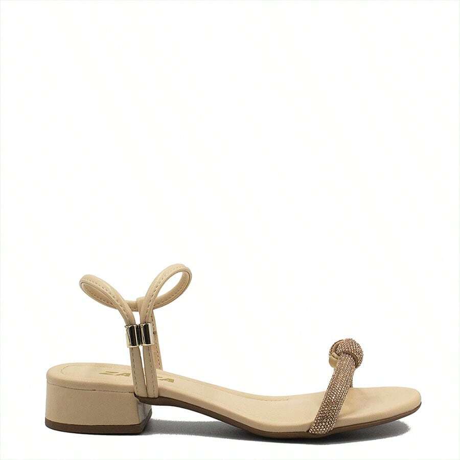 ZATTA Silvana Shiny Low Heel Knot Sandal - 米色 - 查看 1