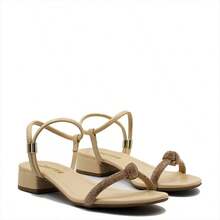 ZATTA Silvana Shiny Low Heel Knot Sandal - 米色 - 查看 5