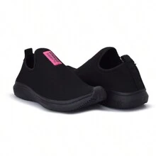 Women's Slip-On Sock Sneakers Sport Gym Casual Comfortable Walking - Đen và Hồng và Đen - Xem 5